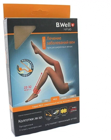 БИ-ВЕЛЛ B.WELL JW-321 Колготки компр/прозр 2кл №4 (черн)